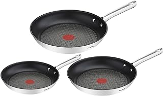 Tefal Duetto A704S3 Set of 3 Frying Pans 20.24 and 28 cm, Frying Pans with Thermal Signal at Ideal Frying Temperature, Suitable for Induction Cookers, Suitable for All Types of Cookers, Including