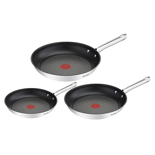 Tefal Duetto 3-teiliges Pfannenset 20,24 und 28 cm, Bratpfannen mit Thermo-Signal bei idealer Brattemperatur, Pfannen induktionsgeeignet für alle Herdarten, auch für Induktionsherde, A704S3 - 51,5 x 35,5 x 18 cm