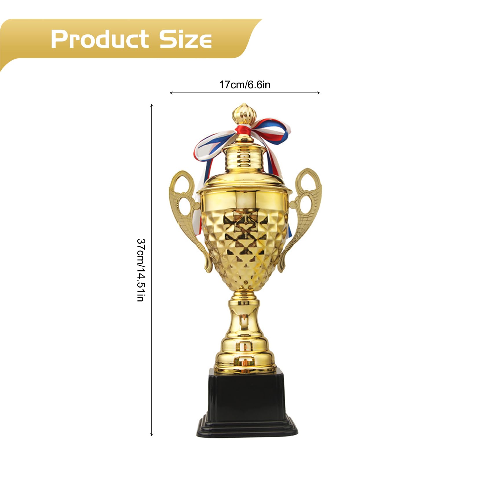 JurciCat Trofeo Copa del Mundo Grande De 37 Cm De Alto para Torneos Deportivos Competiciones Ceremonias Copas y Fiestas - 2