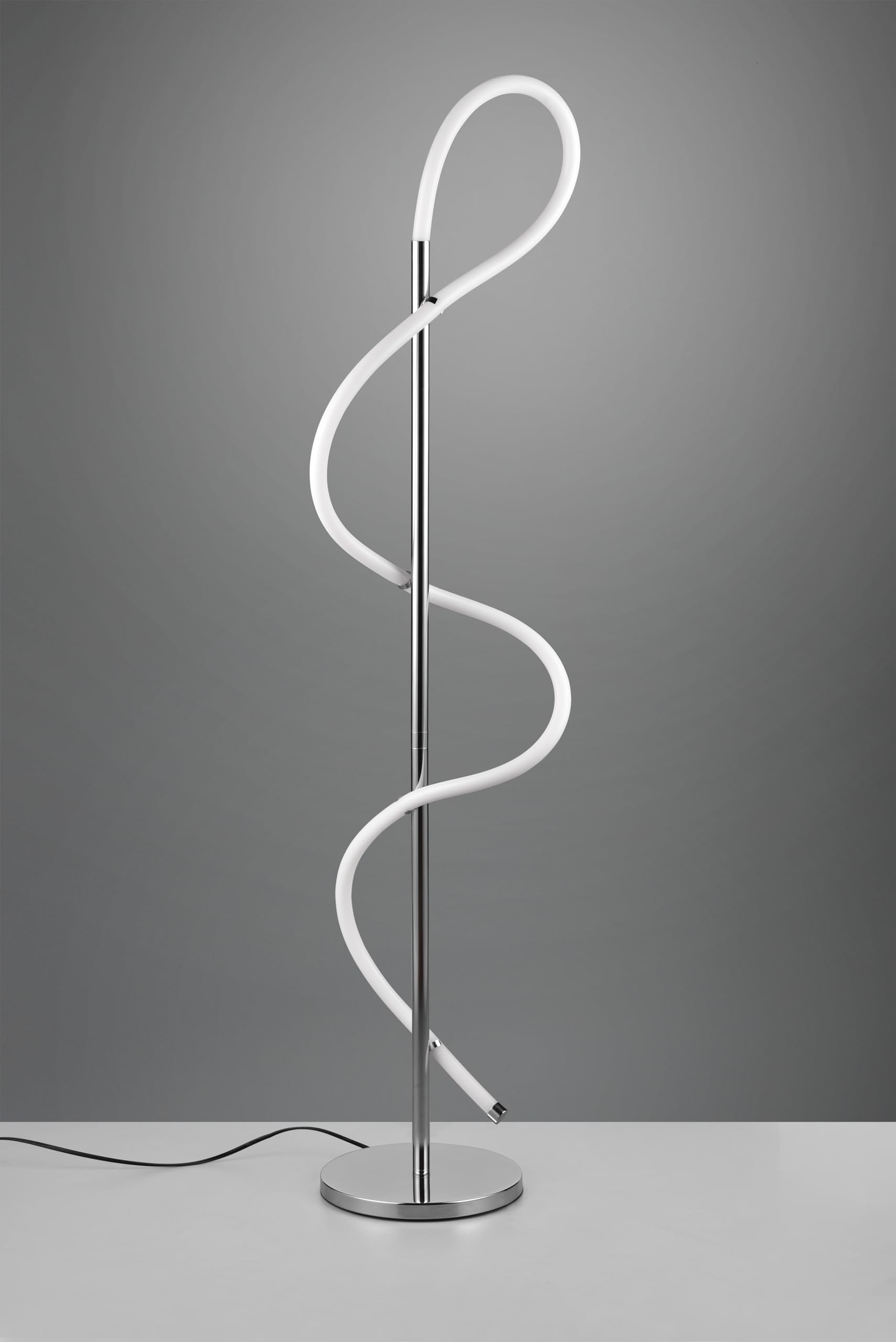 Reality Leuchten LED Stehleuchte Argos R42361106, Metall Chrom Kunststoff Weiß, inkl. 28 Watt LED, Switch Dimmer