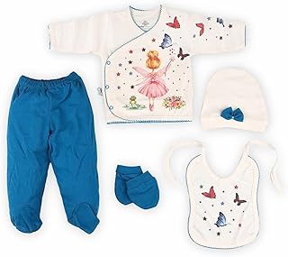 طقم من 5 قطع، لون كحلي، مقاس 3-6 شهور