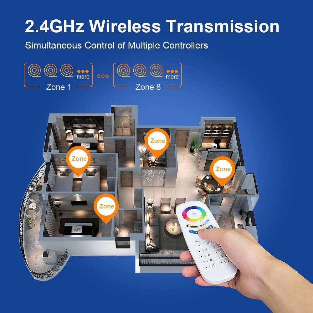 GLEDOPTO ZigBee Contrôleur LED 3.0, 5 en 1 RGBCCT RGBW RGB CCT Variateur Couleur Blanc 20A Sécurité Connectée App Contrôle Vocal Compatible avec Alexa H*ue Tuya Smart Life App Contrôle