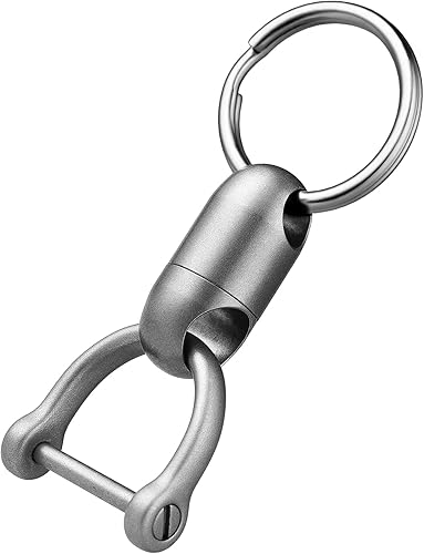 TISUR Titanium Quick Release Keychain, Pull Apart Detachable Keychain Swivel Car Key Holder Accessories Llavero