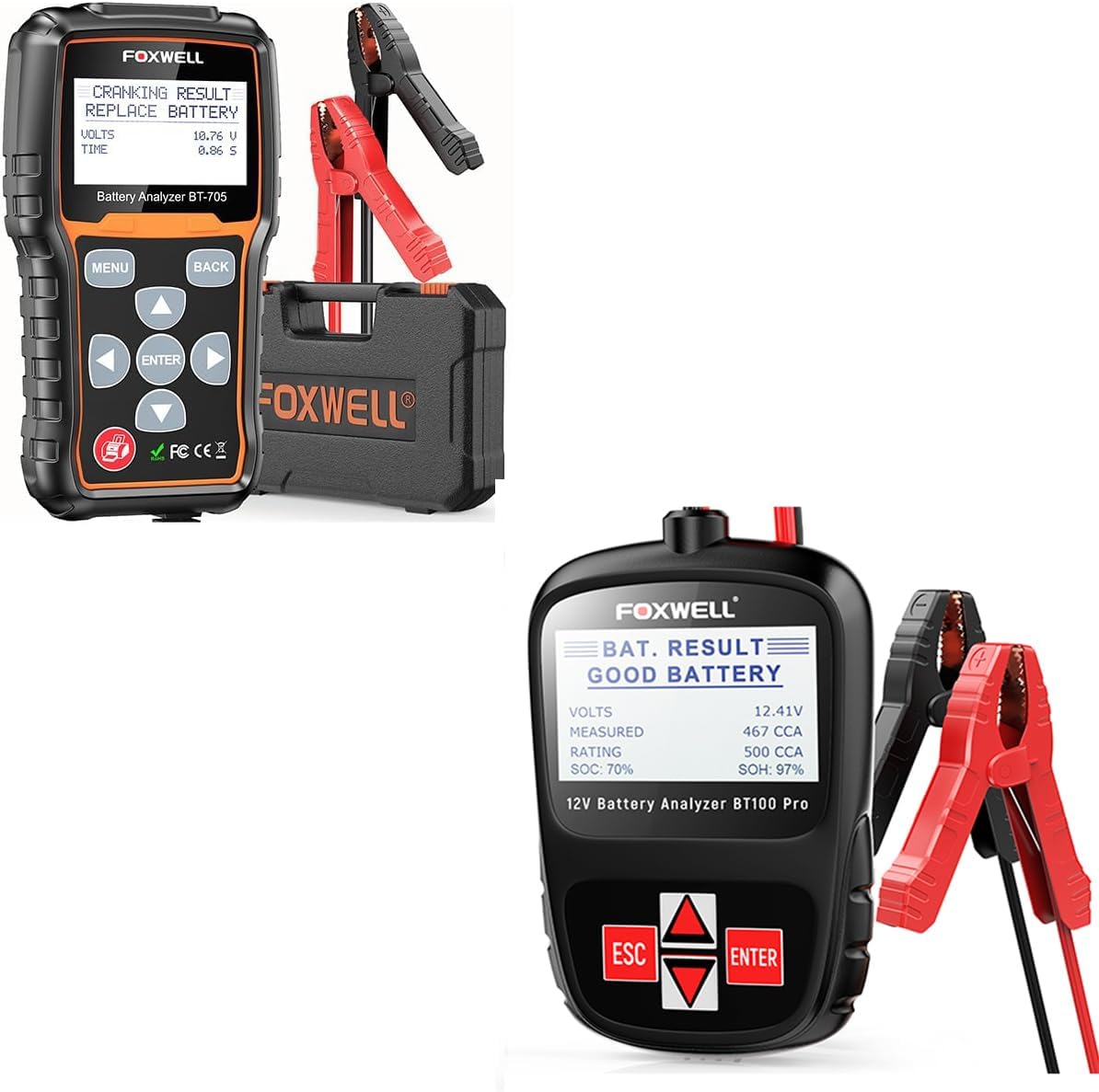 FOXWELL BT705 12V 24V Auto Battery Tester BT100 Pro 12V Automotive Battery Tester