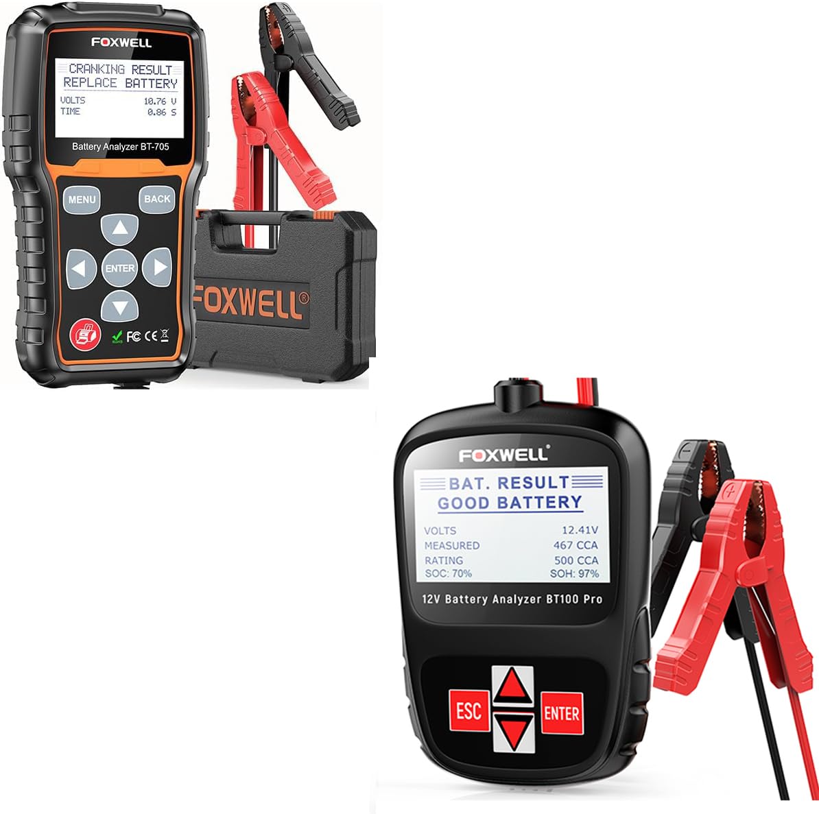 Amazon.com: FOXWELL BT705 12V 24V Auto Battery Tester BT100 Pro