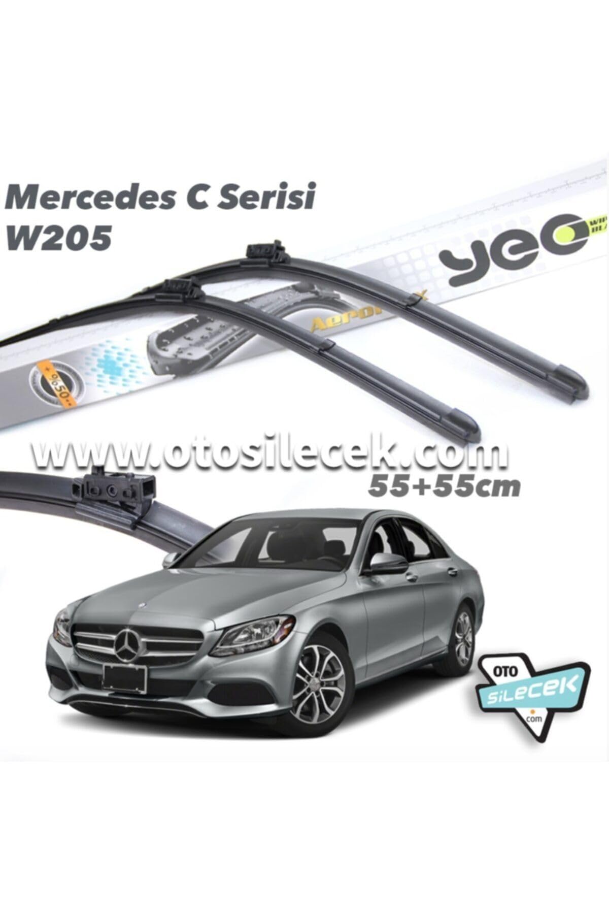 Yeo Mercedes C Serisi W205 Aeroflex ile Uyumlu Ön Silecek Takımı 2014-...