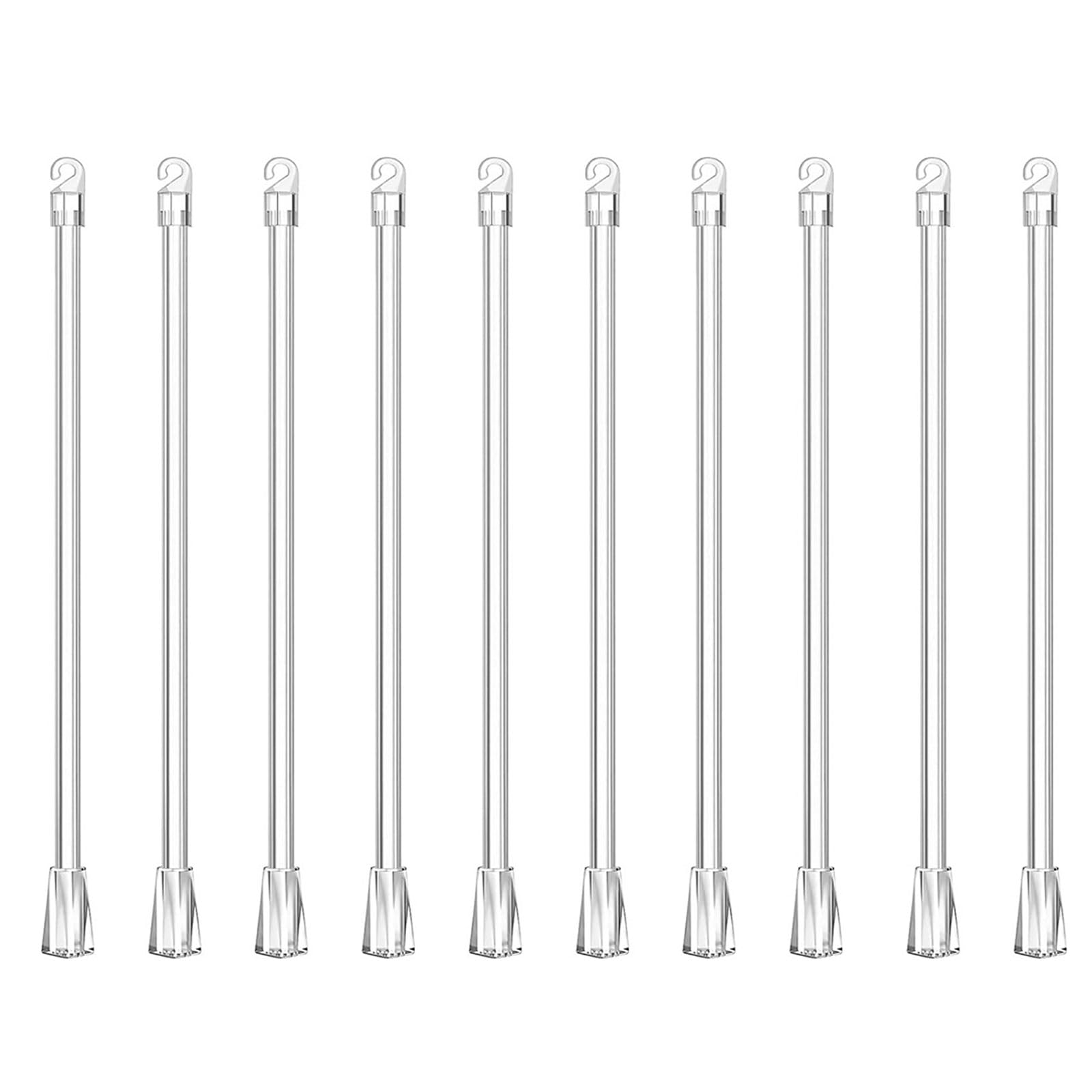 Lerpwige 2/4/6/8/10Pcs 30cm Window Blind Pull Sticks Clear Acrylic Curtain Rod Wand with Grip and Hook for Vertical Shade Blinds Rod