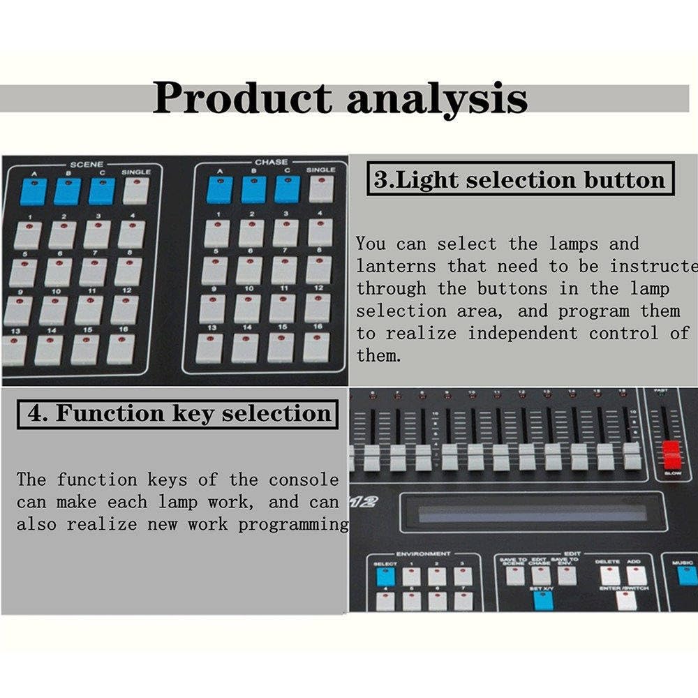 Kontroler Dmx, Konsola Dmx 512, Kontroler OśWietlenia Dmx Z Lampą Na GęSiej Szyi, Profesjonalne OśWietlenie Sceniczne SterująCe Mikserami śWiatłA Na Koncerty Szkolne Party Disco Ktv Club