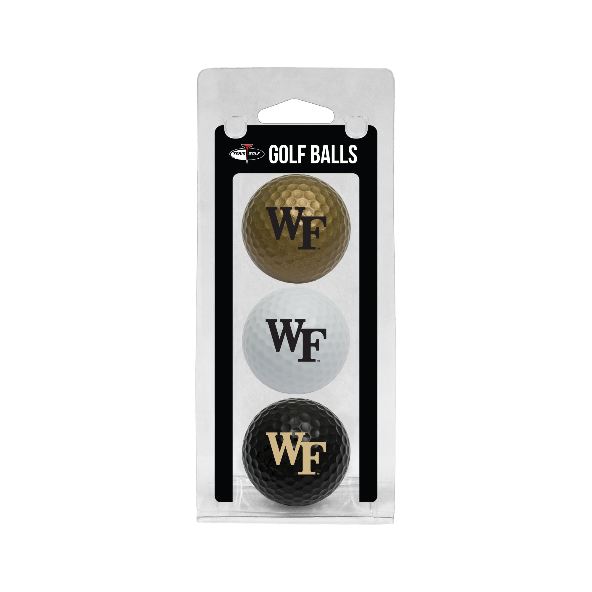 Team Golf NCAA Wake Forest Demon Deacons 3 Golf Ball Pack Regulation Size Golf Balls, 3 Pack, Full Color Durable Team Imprint — image 1