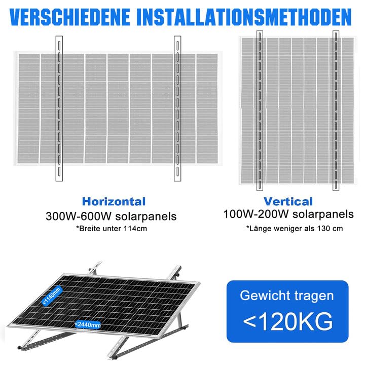 Balkonkrachtcentrale houder van aluminium voor 100W-600W zonnepanelen, 118 cm, 4 stuks, instelbare hellingshoek van 0° tot 90° zonnepaneelhouder, PV plat dak, PV module, dakhouders zonnepanelen Balkonkrachtcentrale houder van aluminium voor 100W-600W zonnepanelen, 118 cm, 4 stuks, instelbare hellingshoek van 0° tot 90° zonnepaneelhouder, PV plat dak, PV module, dakhouders zonnepanelen