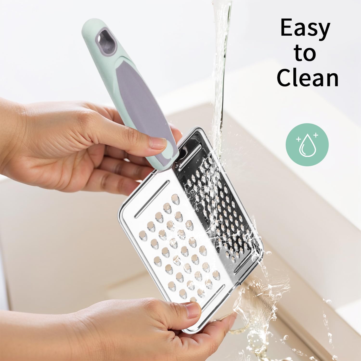 10PCS Cooking Utensils Set, HIFIND Stainless Steel Utensils Set Non Slip Handle Heat Resistant Kitchen Cooking Tools Durable Metal Utensil Spatula, Spoon, Whisk, Ladle, Pasta Fork - Image 6