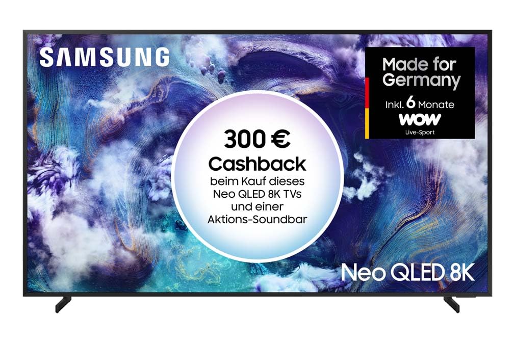 Samsung Neo QLED 8K QN900F 65 Zoll (163 cm) Mini LED Fernseher, Antireflexion, 8K AI Upscaling, Metal Frame Design, Knox Security, Dolby Atmos, Art Store Galerie, Samsung Vision AI Smart TV