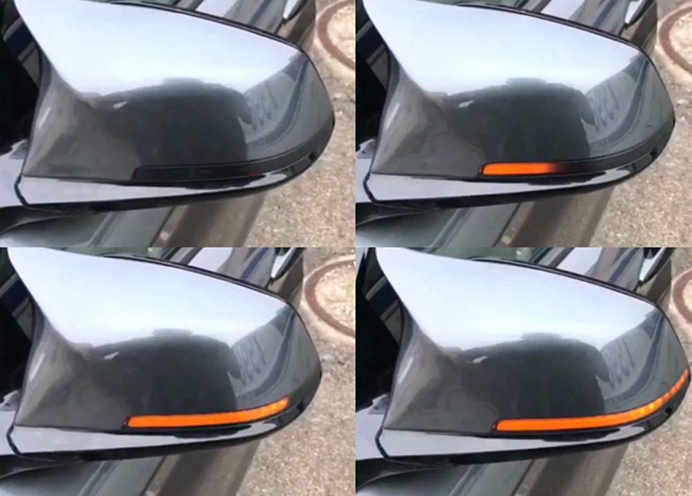 KYYET Left & Right Smoked Lens Dynamic Sequential Blinker LED Side Marker Rearview Mirror Turn Signal Light Compatible with BMW 1 2 3 4 Series F20 F21 F22 F30 F32 F33 E84 X1 i3