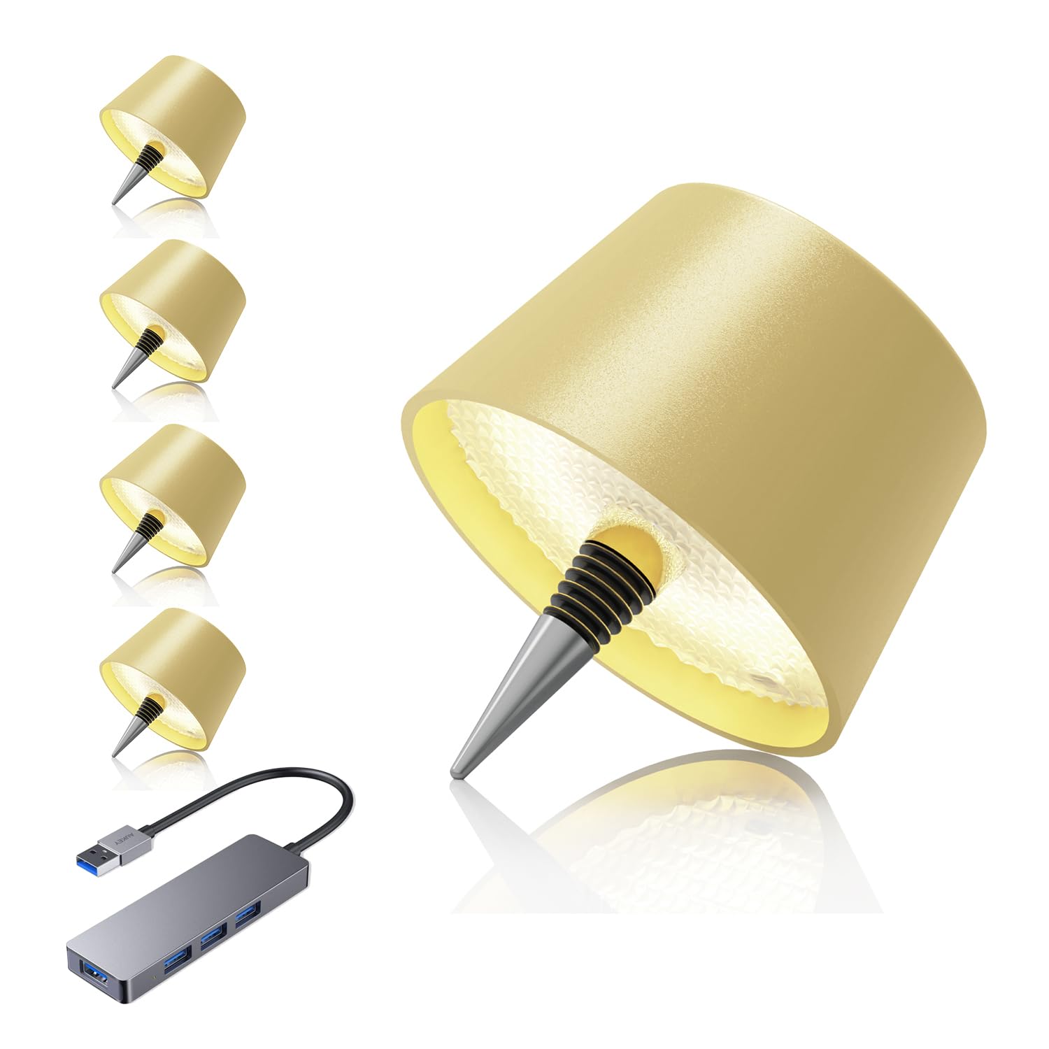 MU LIN lampada bottiglia ricaricabile,lampada da tavolo senza fili,Controllo Touch da 3 Modalita Temperatura di Colore, Dimmerabile, per Soggiorno, Ristorante