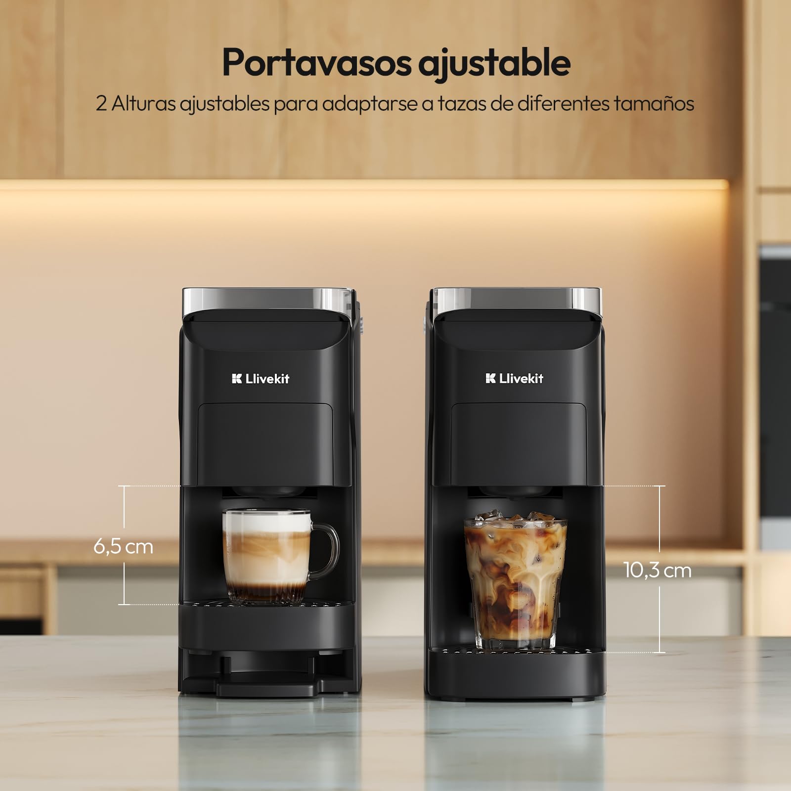 LLIVEKIT Cafetera Multicápsulas 3 en 1 Presión 20 Bar, Autolimpieza | Máquina de Café Compatible con Cápsula Nespresso/Dolce Gusto/Café Molido, Depósito 920 mL, Calentamiento Rápido 40s