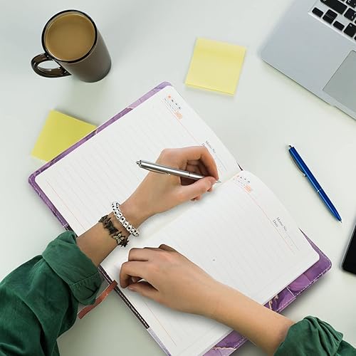 Miniatura 6 de Diario de mármol con candado para niñas y mujeres diario de cuero A5 con bloqueo de contraseña para adolescentes cuadernos secretos con soporte para