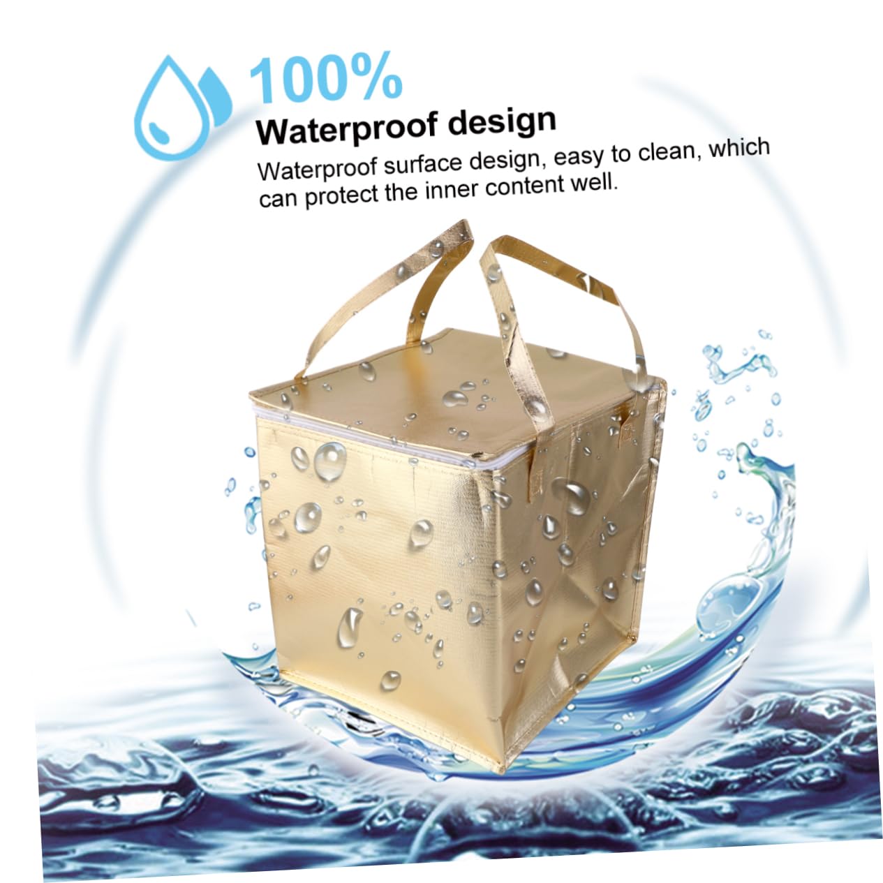 Cabilock 3 Piezas Bolsa De Aislamiento No Tejida Recubierta De Oro Bolsa De Hielo Bolsa Refrigeradora La Bolsa De Mano Bolsa De Comida Refrigeradores De Cocina De Campamento Bolsa De Mano