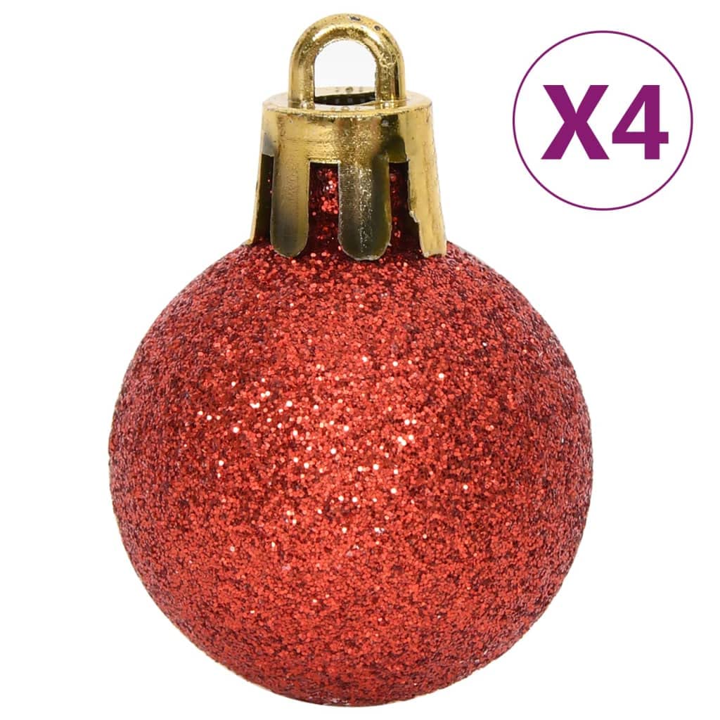 Furniture Item home - Set di 64 palline di Natale, colore: rosso e bianco