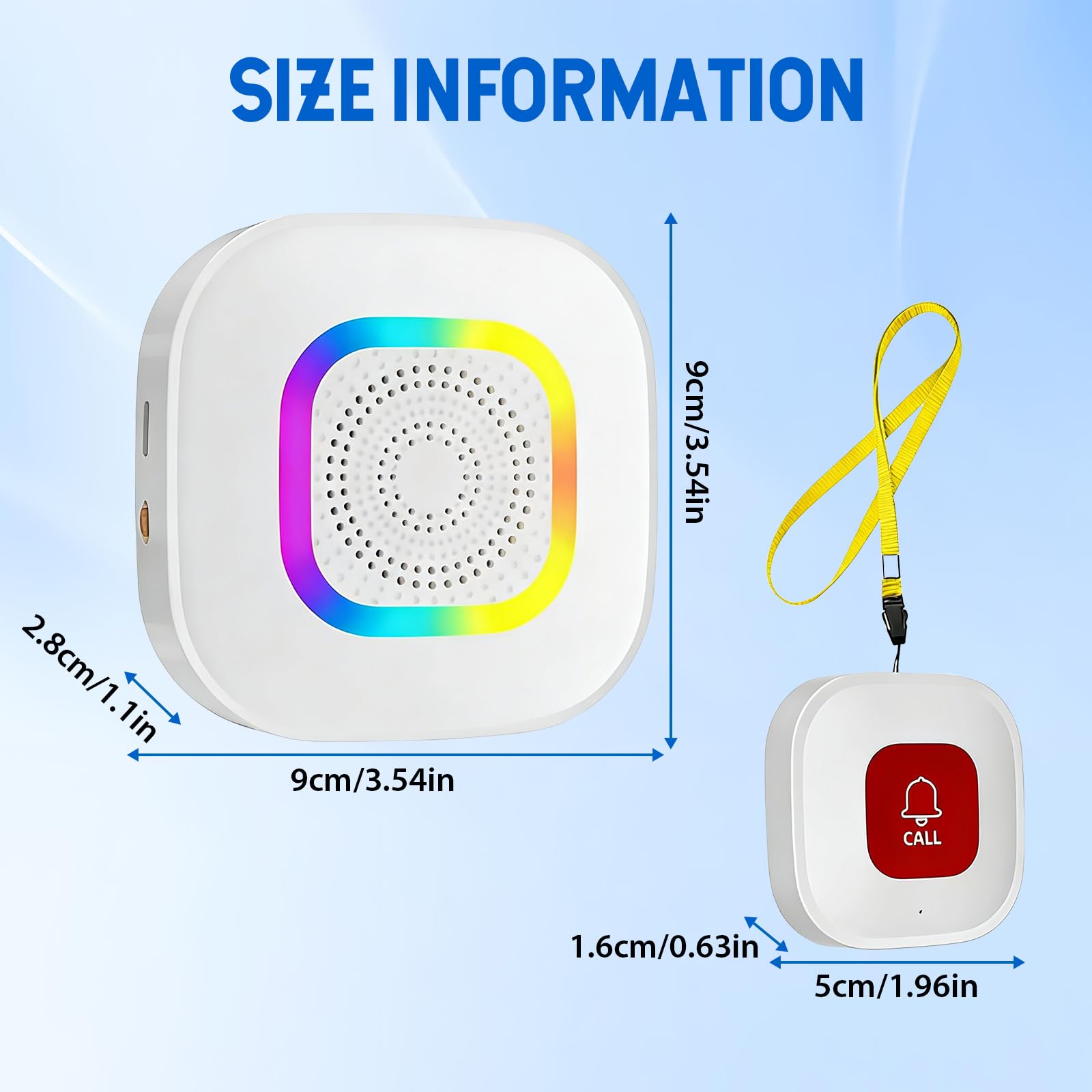 Pulsante di emergenza per anziani, SOS Allarme chiamata di emergenza | WiFi Tuya Smart Senior, pulsante di emergenza per pazienti anziani disabili/bambini (1 ricevitore + 2 pulsanti + 1 bracciale)