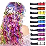 Deluxe Hair Chalk Set For Girls, 10 Washable Colour Brush, Available For Party Hair Dressing, Birthday Gift For Kids