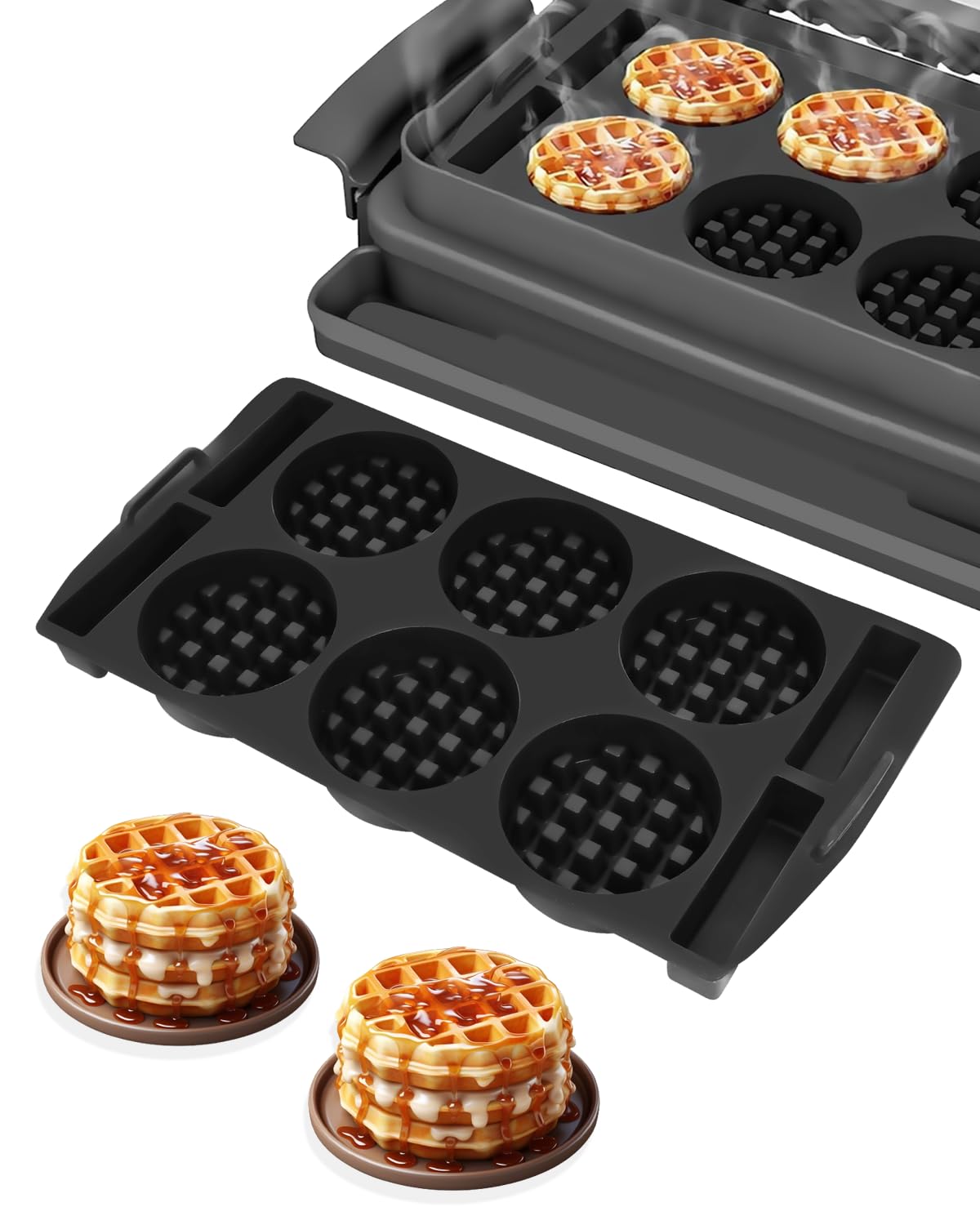 Plaques à gaufres en silicone compatibles avec Tefal OptiGrill XL, Elite XL, OptiGrill+ XL, OptiGrill Elite XL, moule à gaufres pour Tefal Optigrill, insert de bac de cuisson en silicone, gaufres