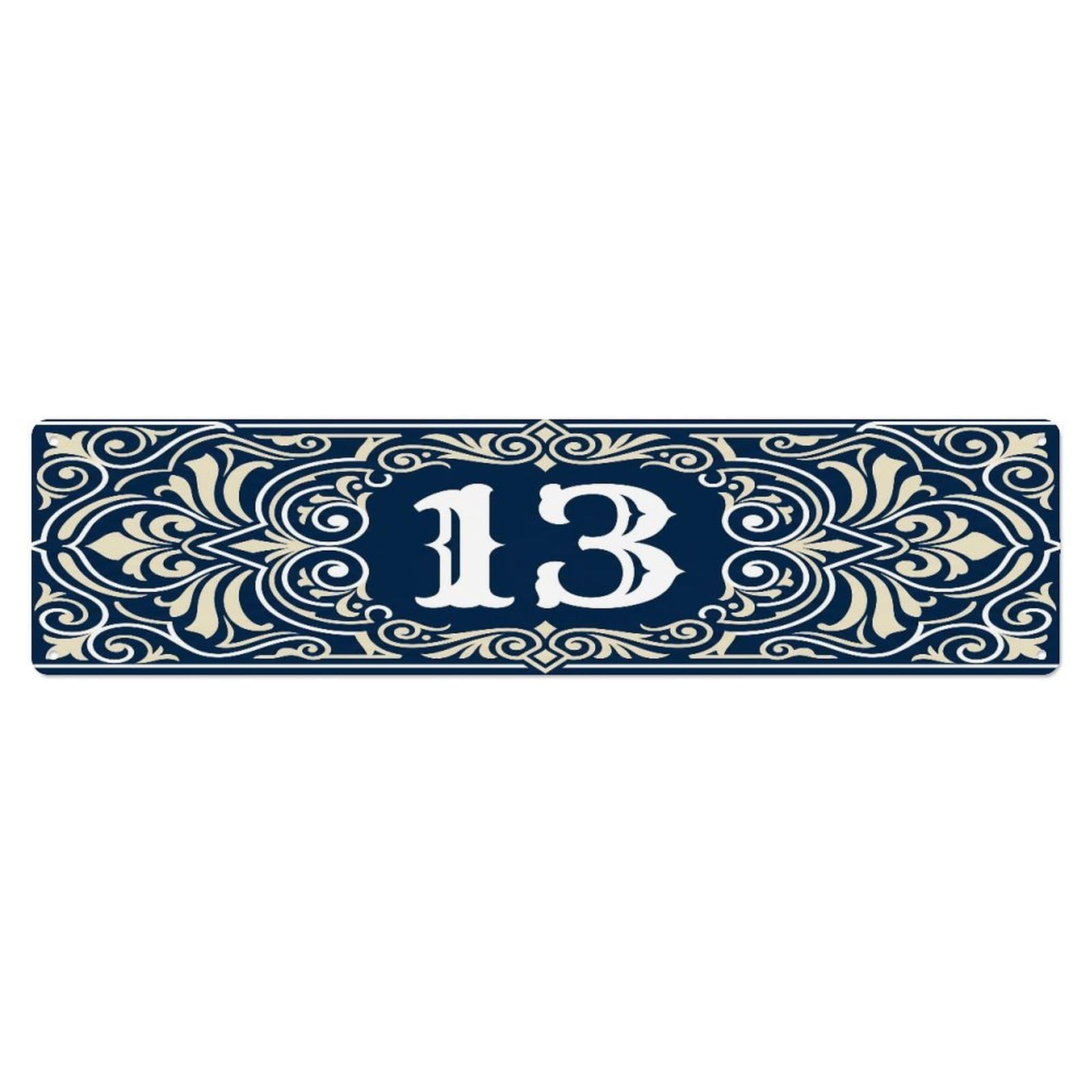 Fqcyn Style Metal Tin Sign Vintage House Door Number 13