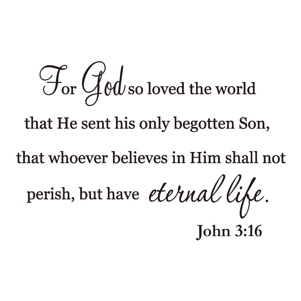 Buy Bible Verse John 316 Scripture Christian Wall Art Sticker Decal