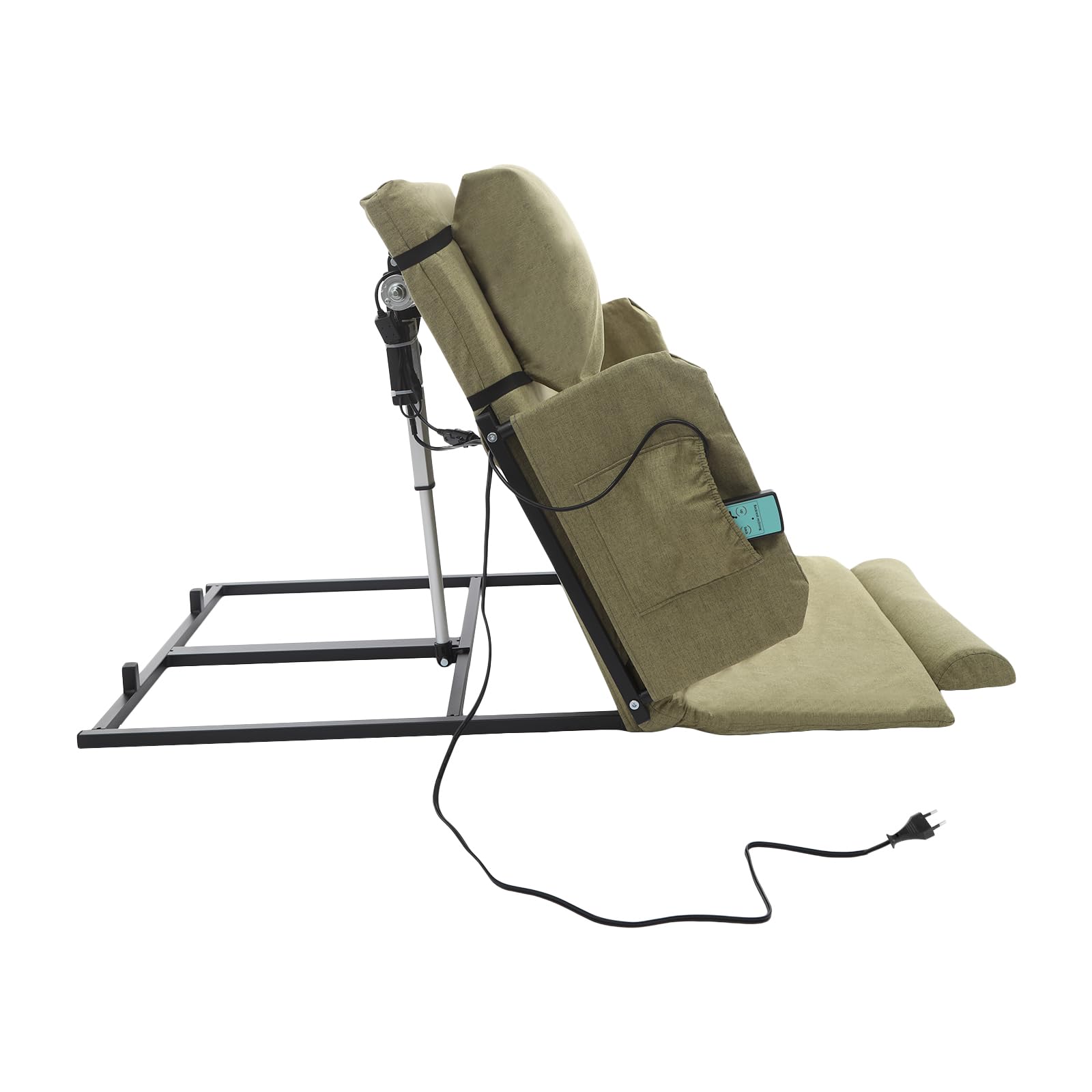 Lift électrique réglable pour matelas tête et pied avec coussin amovible, housse de matelas à fermeture éclair, lit électrique réglable avec accoudoirs pour personnes âgées, personnes handicapées, 120