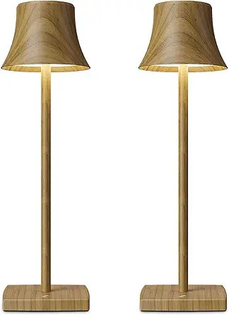 SAKRINGT 2 Pack LED Cordless Table Lamps Rechargeable,5000mAh Battery Operated Table Light,3 Color Stepless Dimming,Portable Small Table Lamp for Patio Restaurant Outdoor
