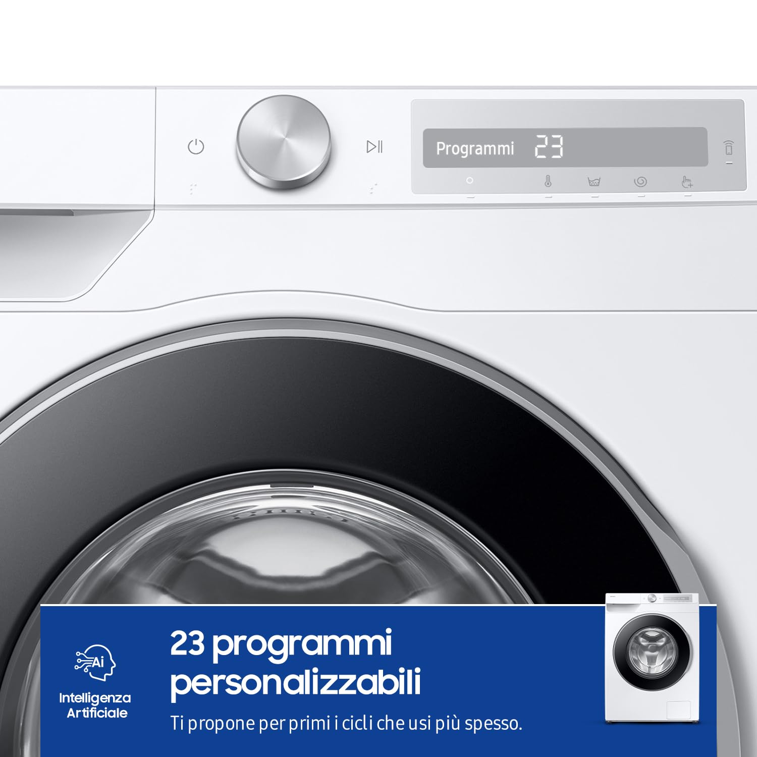 Samsung Lavatrice AI Control WW11DG6B85LH/U3 Libera installazione, 11 Kg, Wifi, Ecodosatore, Super Speed, Vapore, Carica Frontale, 60l x 85h x 60p cm