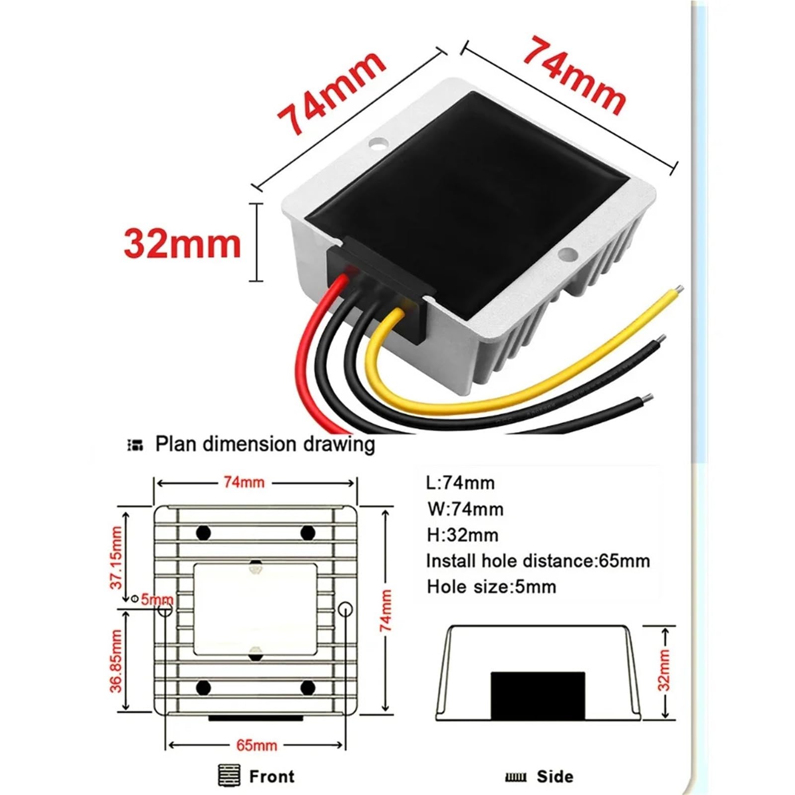 Convertisseur de puissance 12 V à 12 V 8-40 V à 12 V 6 A - Régulateur de tension CC - Stabilisateur de tension - Transformateur progressif (8-40 V à 12 V 3 A)