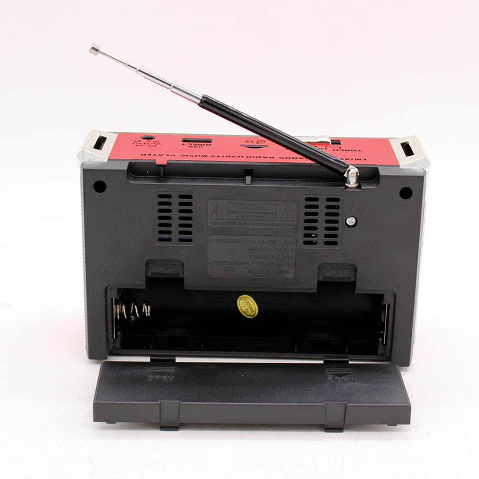 Radio Portable FM AM SW Radio pour Personnes Âgées, Prise en Charge Disque U/TF Carte, Alimentation Secteur ou Batterie,Noir
