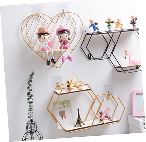 Miniatura 3 de Cabilock Estante de corazón montado en la pared, estante de pared de mesita de noche, estantes flotantes rústicos, estantes de pared decorativos