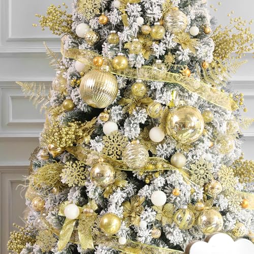 Large Christmas Ball Ornaments, Oversized Shatterproof Plastic Decorative Hanging Mercury Ornaments Ball for Xmas Holiday Party Decorations (Gold, 6.0") - image 7