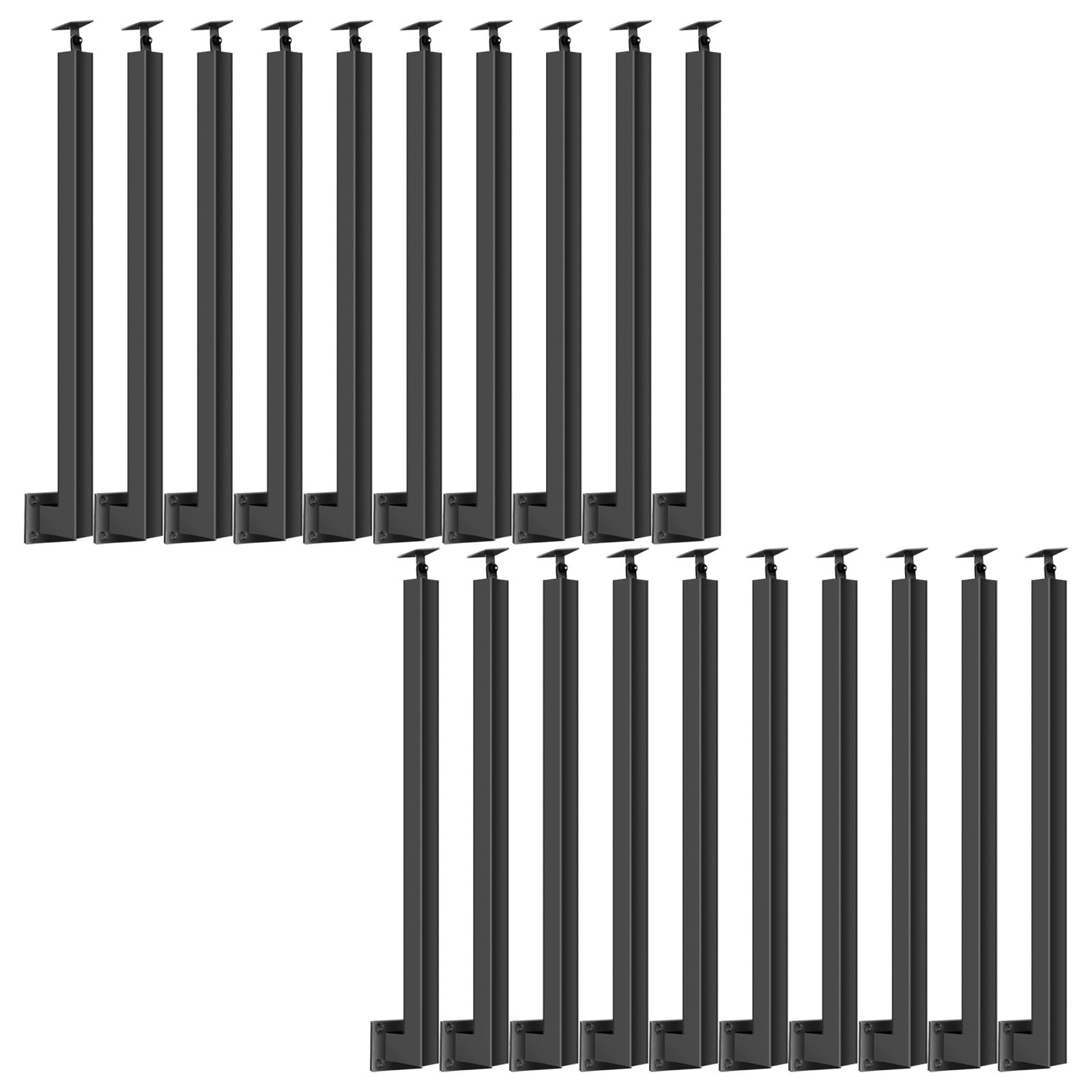 Balustres d'escalier en fer forgé noir x20 de 61 cm pour la rénovation de rampe latérale de terrasse
