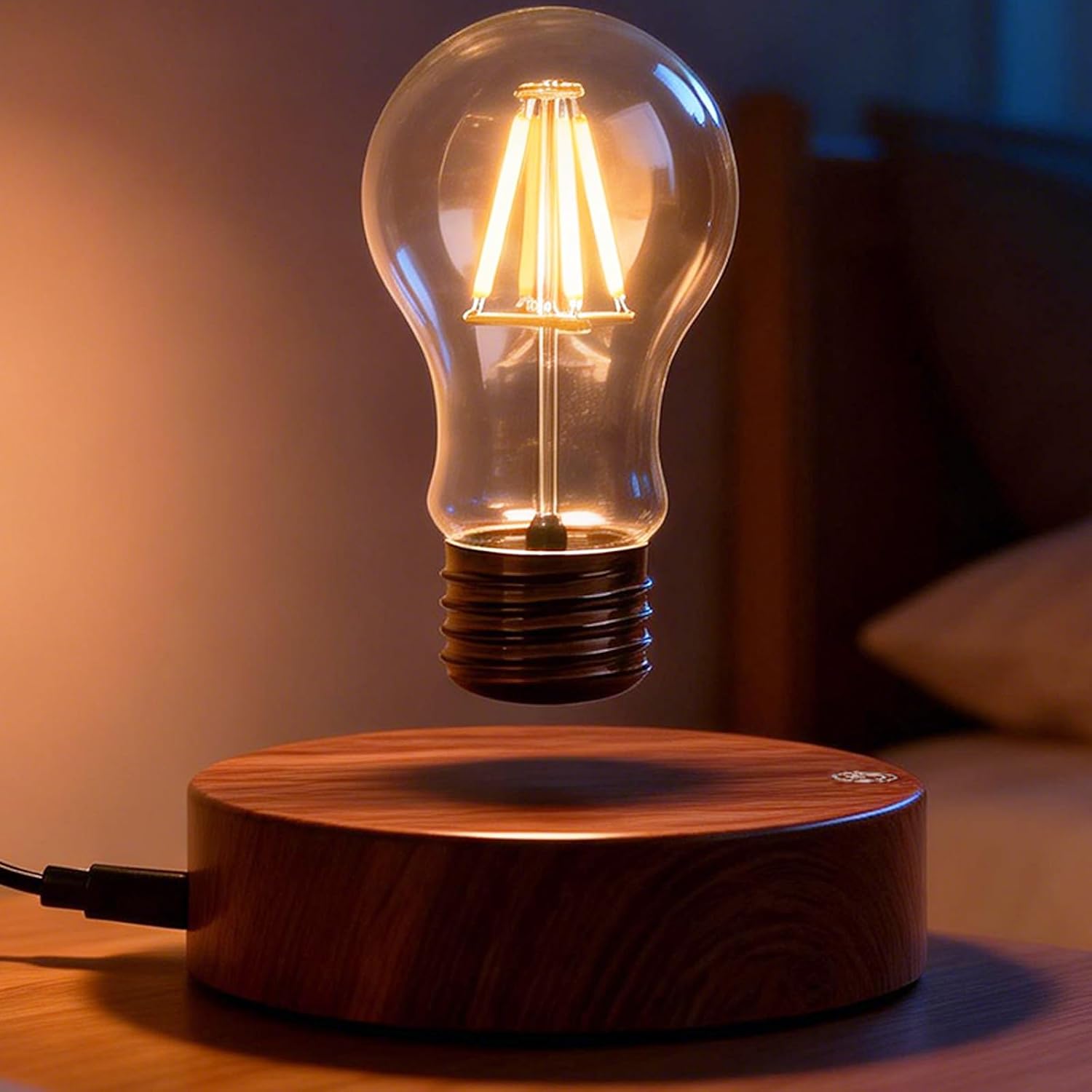 Magnetic Levitating Floating Wireless LED Light Bulb Desk Lamp for Unique Gifts, Room Decor, Night Light, Home Office Desk Decor