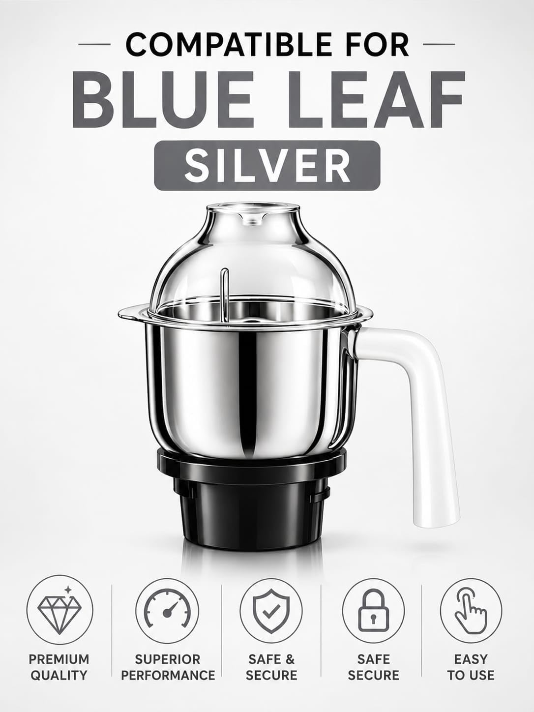 100% Compatiable (500 ml) Mixer Jar | Compatible with Preethi Blue Leaf Mixers | Chutney & Grinding Jar | Durable Stainless Steel Blade |1 Year Warranty (500 ml) — Amazon image 6