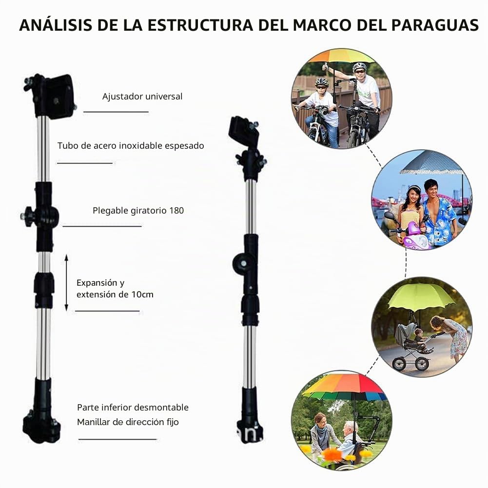 Soporte de Paraguas Ajustable 360° para Manillar Universal