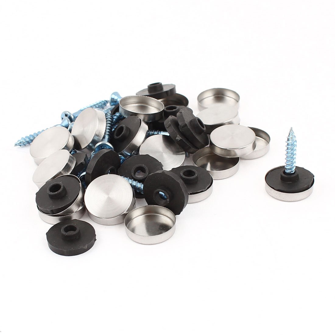 Aexit 20 Pcs Quality Parts Fitting Parts Stainless Steel 16mm Diameter Screw Cap Mirror Nails Model:10as24qo137