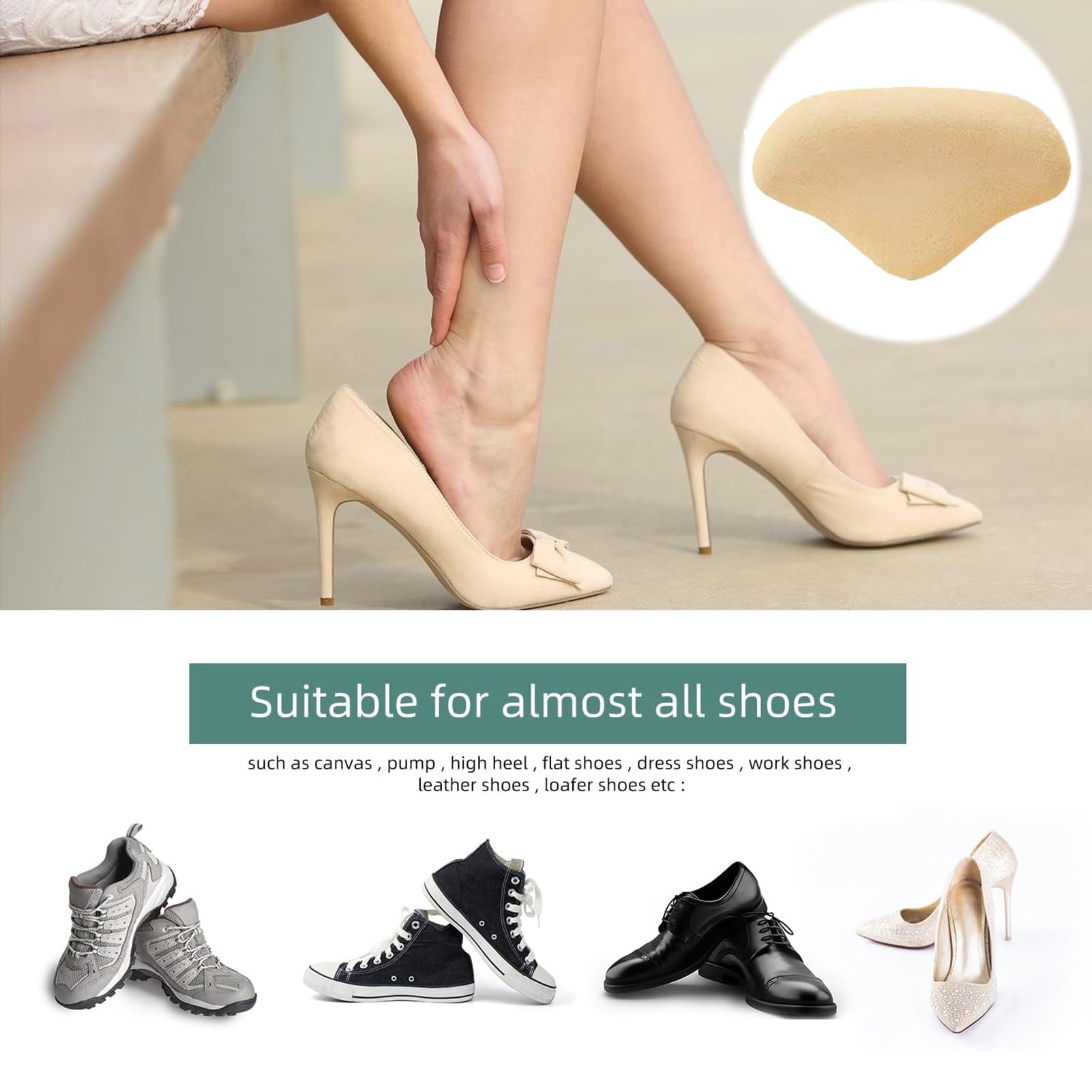 Fersenpolster Schuhe Fersenpolstereinsätze, wiederverwendbare Fersenschutzeinlagen für Damen und Herren, verhindern Fersenverrutschen, Reiben, Blasenbildung und Fußschmerzen (Color : Gray, Size : 16