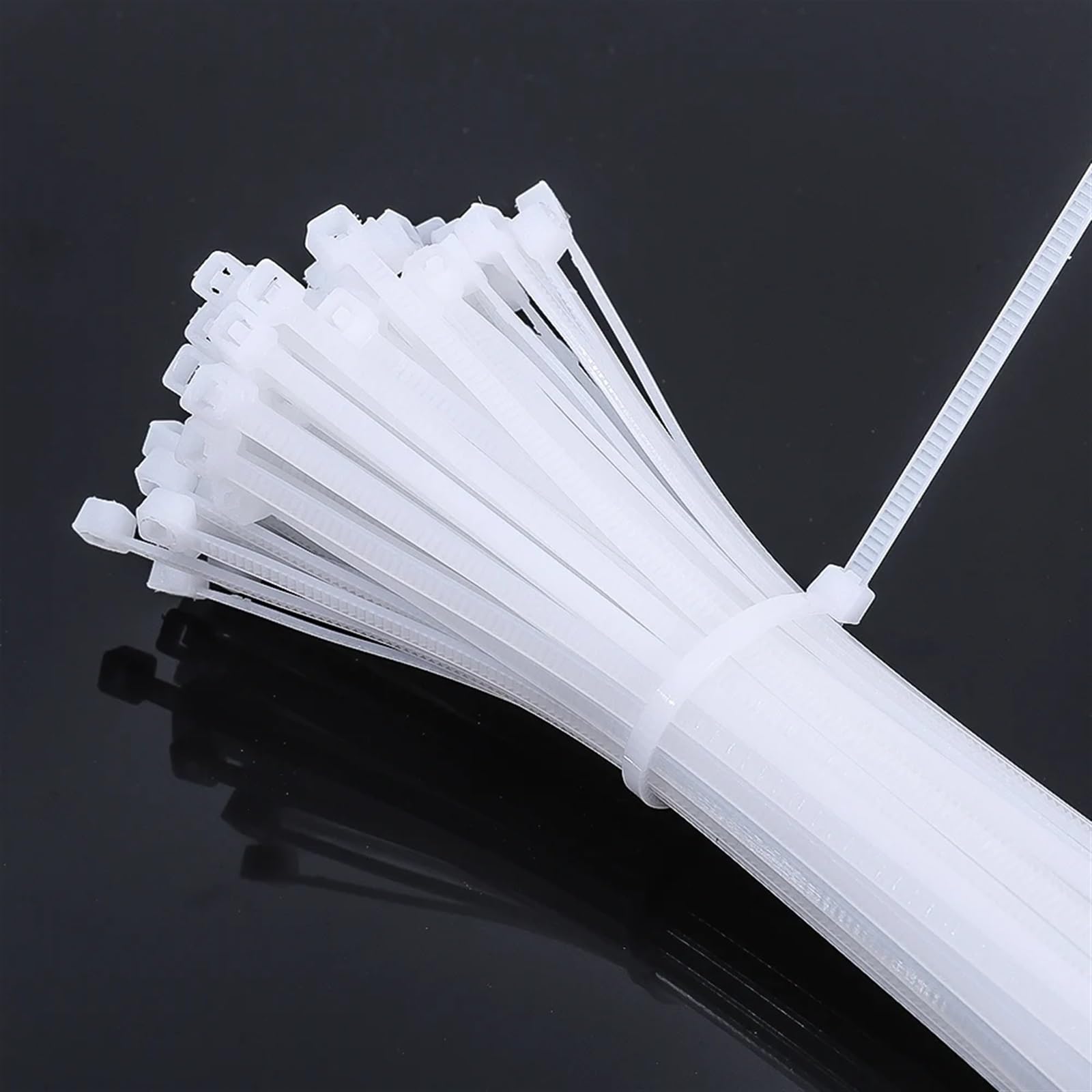 Attache Cable Attache de câble en plastique et Nylon autobloquant, anneau de fixation d'attache de câble noir/blanc, ensemble d'attache de câble industriel for la maison(White(1000Pcs),2.5X200MM)