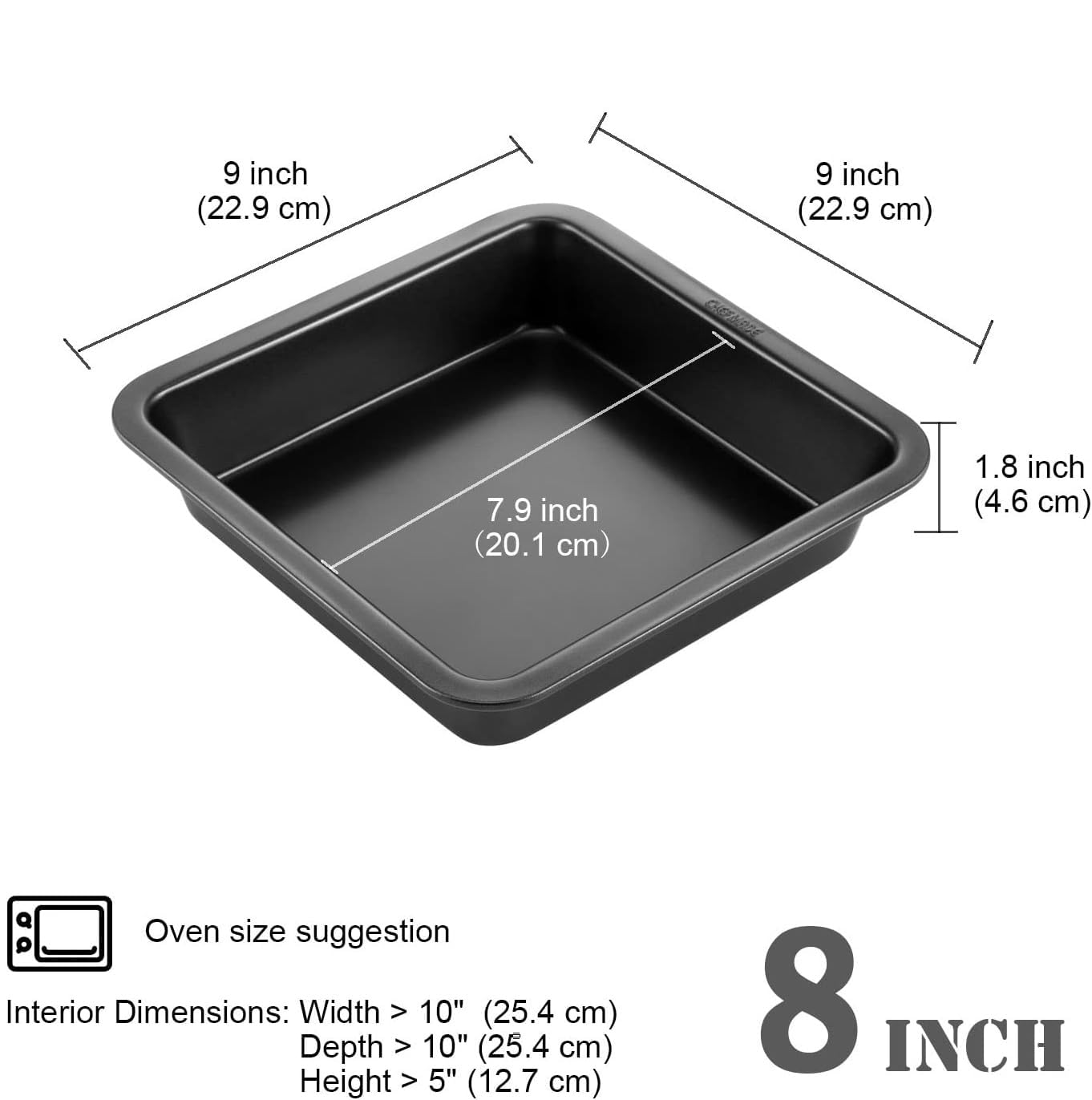 TrendyTrolley Sqaure Cake Mould | Sqaure Cake Pan| Carbon Steel Non Stick Baking Set (2 Pc) Baking Set | Bakeware Set 1