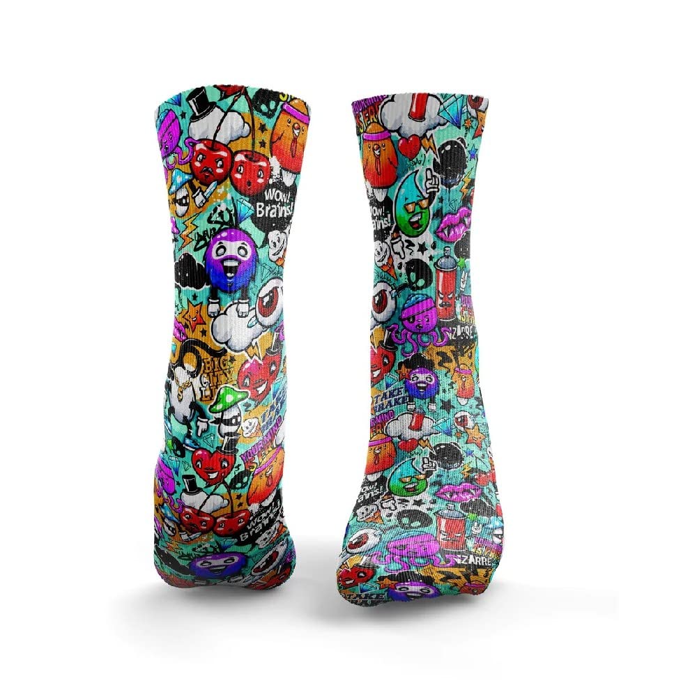 HEXXEEMen's Graffiti Socks, Multi-Coloured, L UK