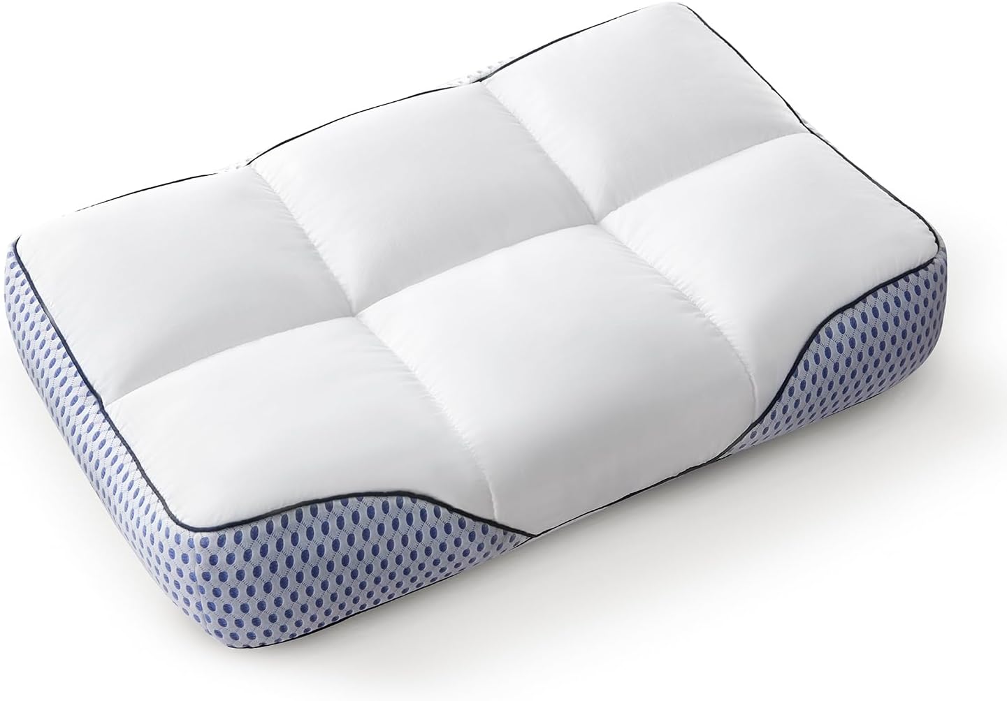 Glaciman Shredded Memory Foam Pillow for Side & Back Sleepers - Firm Ergonomic Pillow for Neck Pain Relief - Machine Washable, Breathable Cooling Mesh Gusset, Queen (15"x25"x4"), Pack of 1