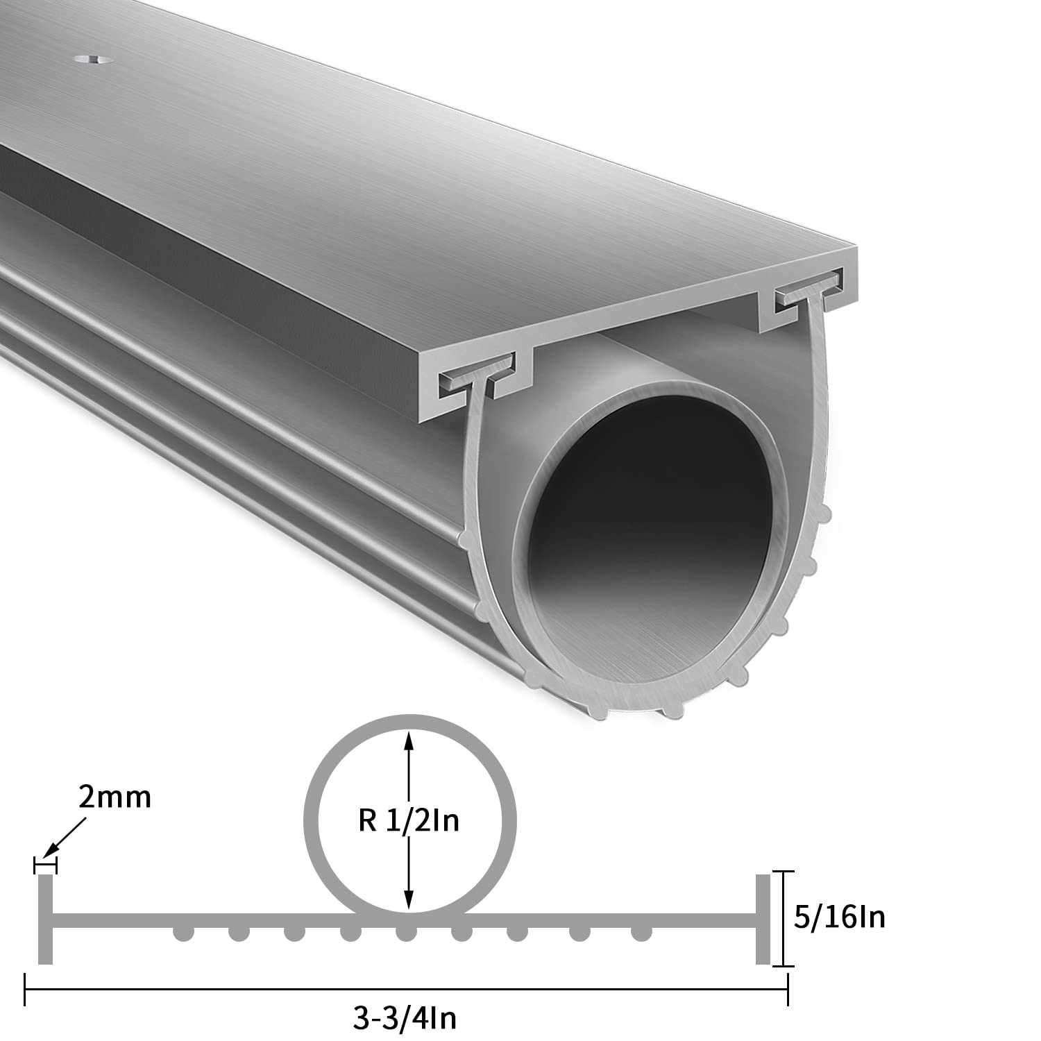 Garage Door Seals Bottom Rubber with Pre-drilled Aluminum Track Retainer Base Kit,Heavy-Duty U Shape +O Ring Combination Garage Door Weather Stripping Kit (10Ft, Grey)