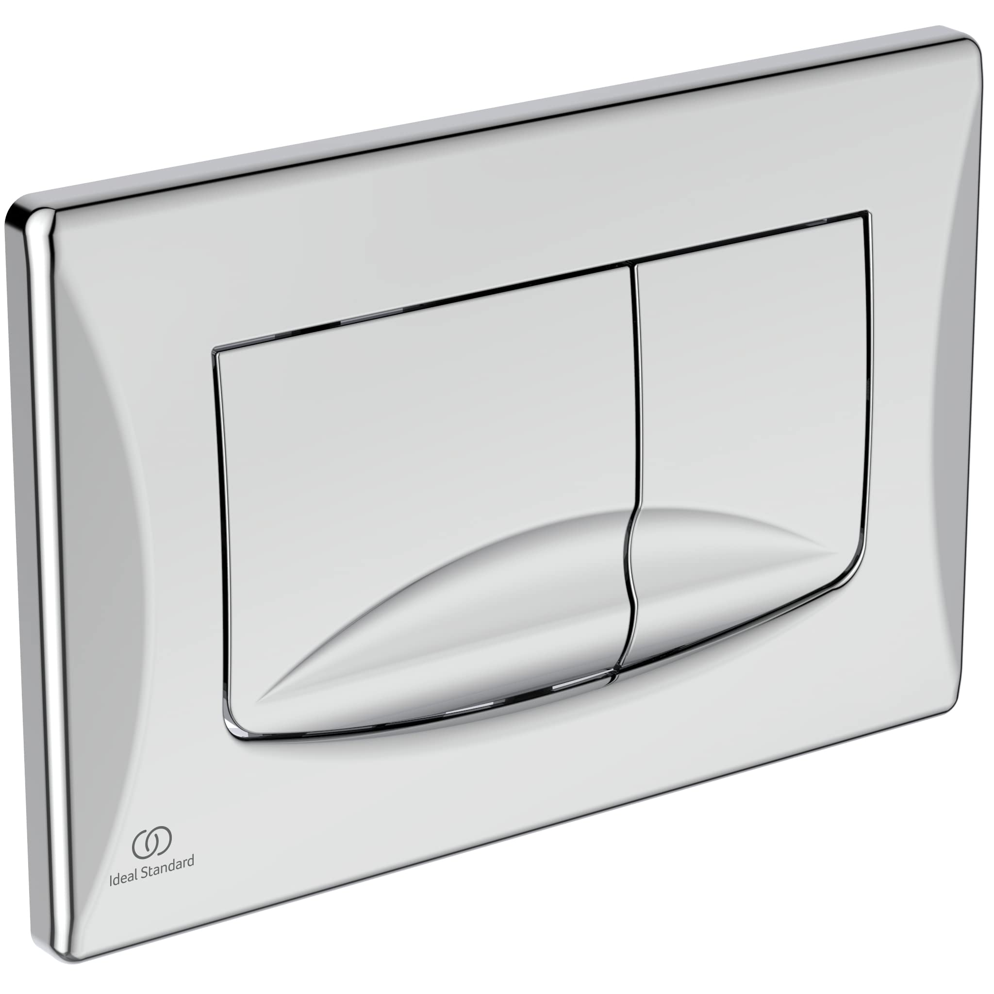 Ideal Standard Solea Placca di scarico per WC, tecnologia a doppio scarico tramite sgancio meccanico, facile da usare e design durevole – Cromata (245x19x165 mm)