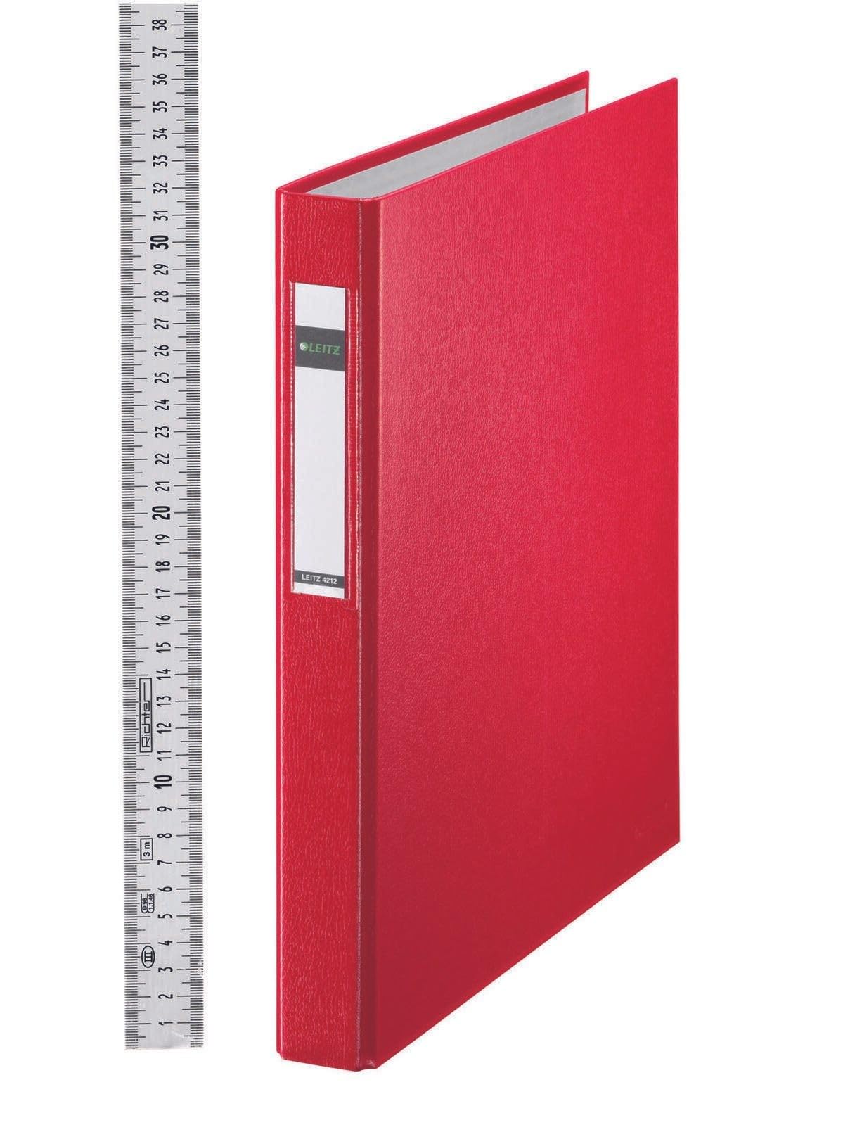 Leitz 42120025 Ringbuch Standard, A4, PP, 4 Ringe, 25 mm, rot