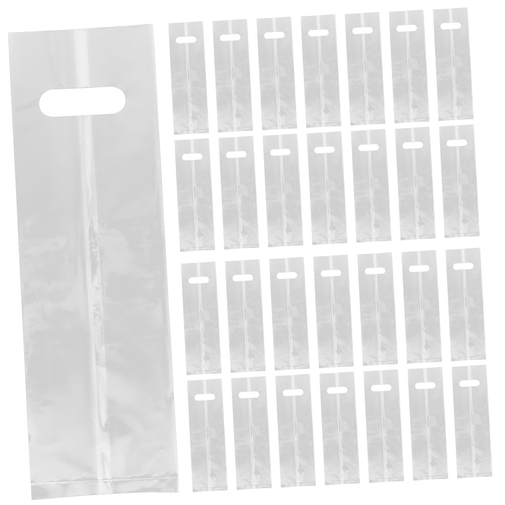 SOLUSTRE 50Pcs Clear Disposable Drink Bags Food Grade Poly Beverage Cup Holder Pouch with Hanging Hole for Easy Carrying of Coffee Milk Tea and More