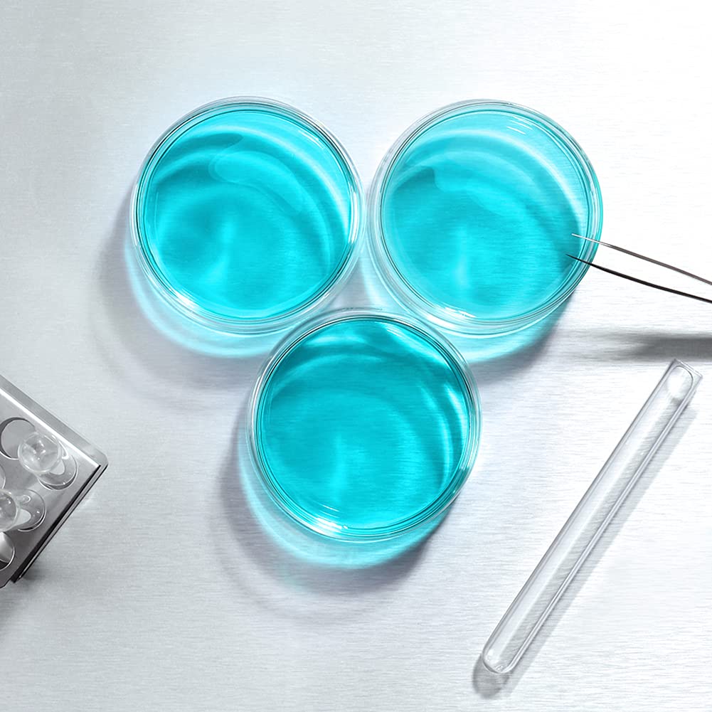 Paquete de 30 platos de plástico estéril Petri con tapa 90 mm de diámetro con 30 unidades de pipetas de transferencia de plástico cuentagotas de ojo de 3 ml para experimentos de laboratorio de ciencia