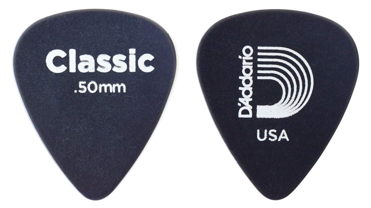 Planet Waves 1CBK2-10 10pcs Celluloid Black Pick – Celluloid, Black, Monotone, Standard, Light/Thin, 0.5 mm